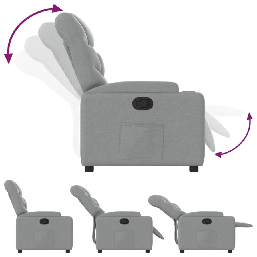 Relaxfauteuil lichtgrijze stof