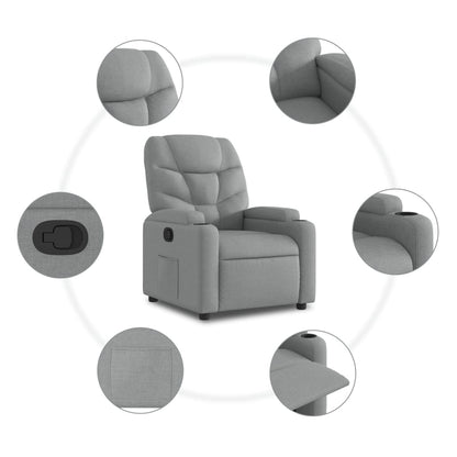 Relaxfauteuil lichtgrijze stof