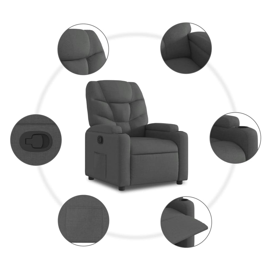 Relaxfauteuil Donkergrijze Stof