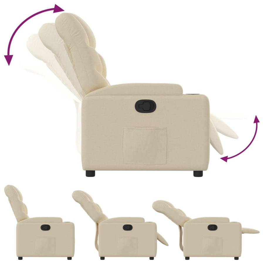 Relaxfauteuil Crème Stof