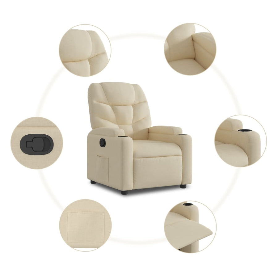 Relaxfauteuil Crème Stof