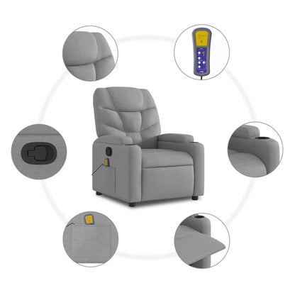 Massagestoel met lichtgrijze stof