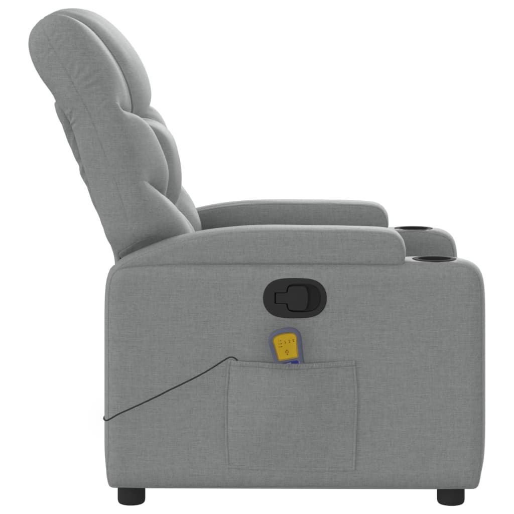 Massagestoel met lichtgrijze stof