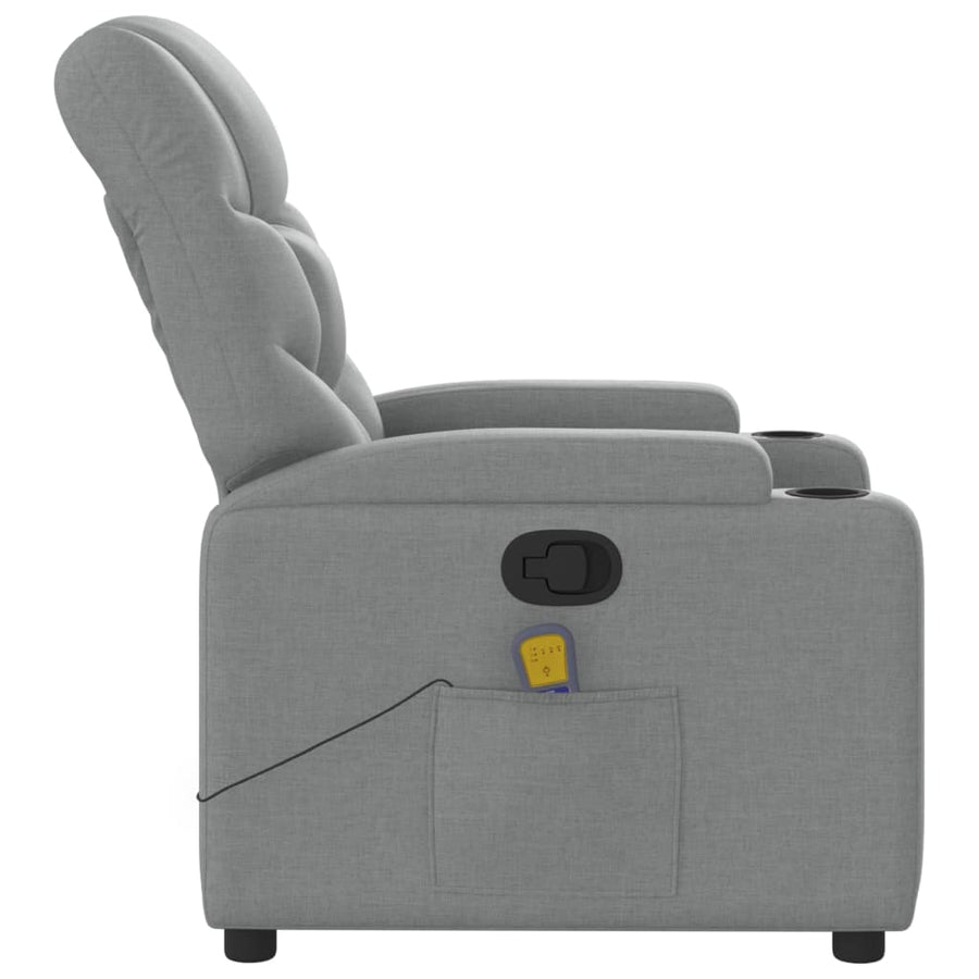 Massagestoel met lichtgrijze stof