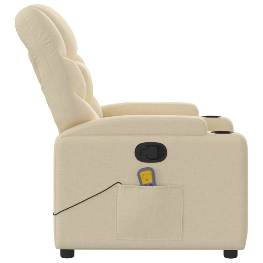 Massagestoel met crèmekleurige stof