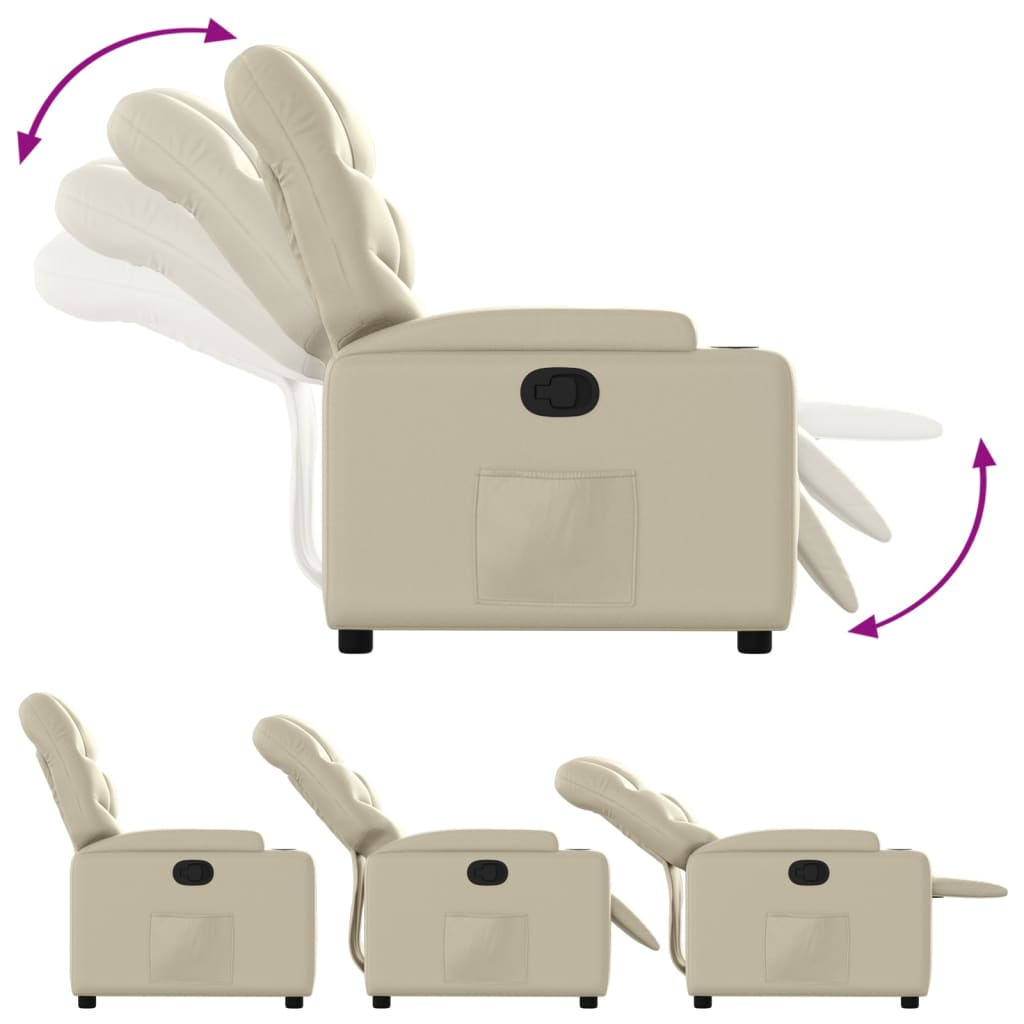 Relaxfauteuil Crème Kunstleer