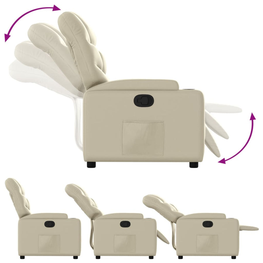 Relaxfauteuil Crème Kunstleer