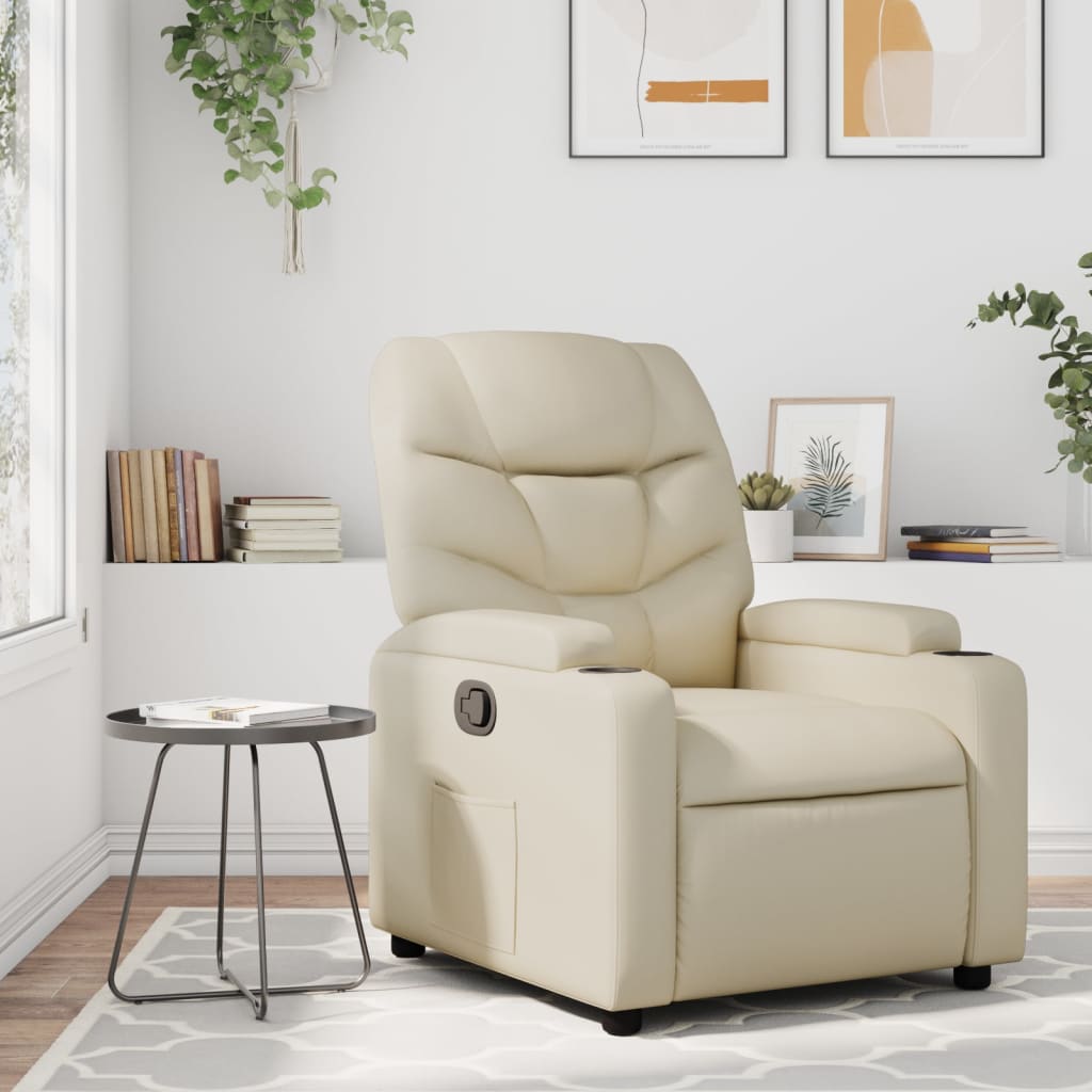 Relaxfauteuil Crème Kunstleer