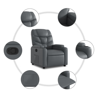 Relaxfauteuil kunstleer grijs
