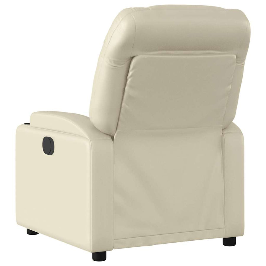 Massagestoel van kunstleer in crèmekleur
