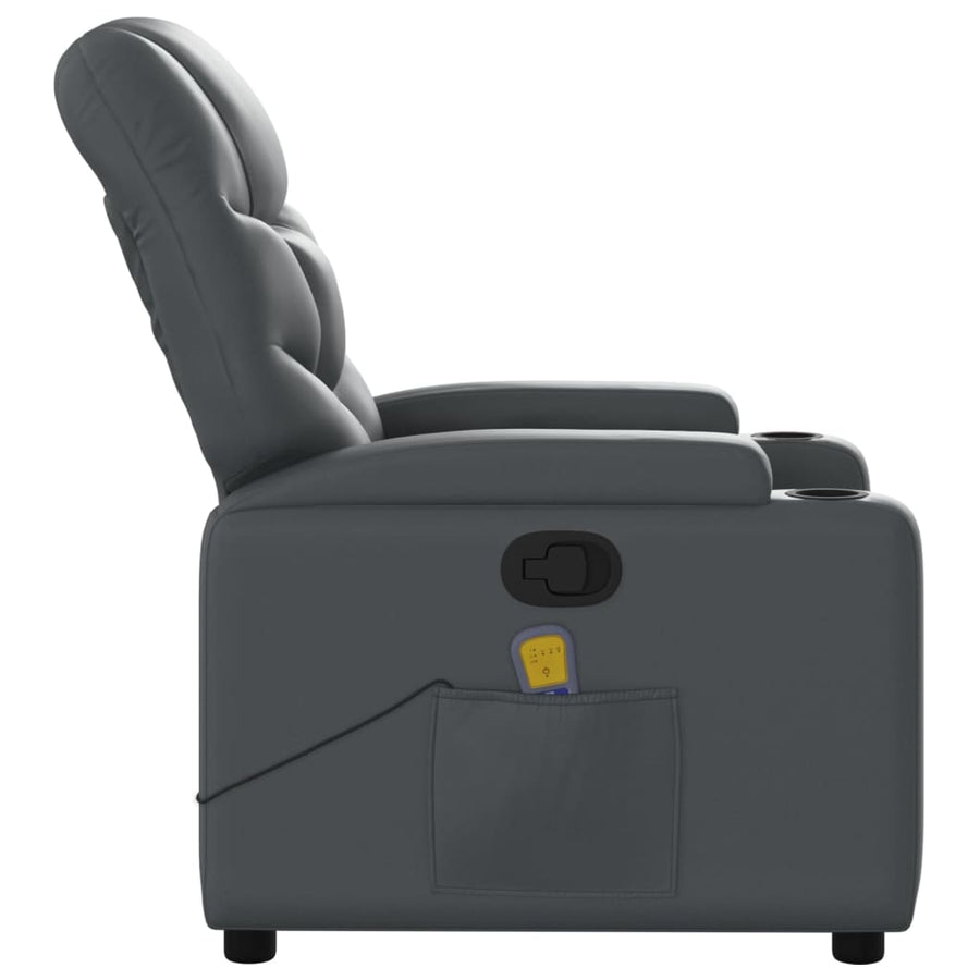 Massagestoel van grijs kunstleer