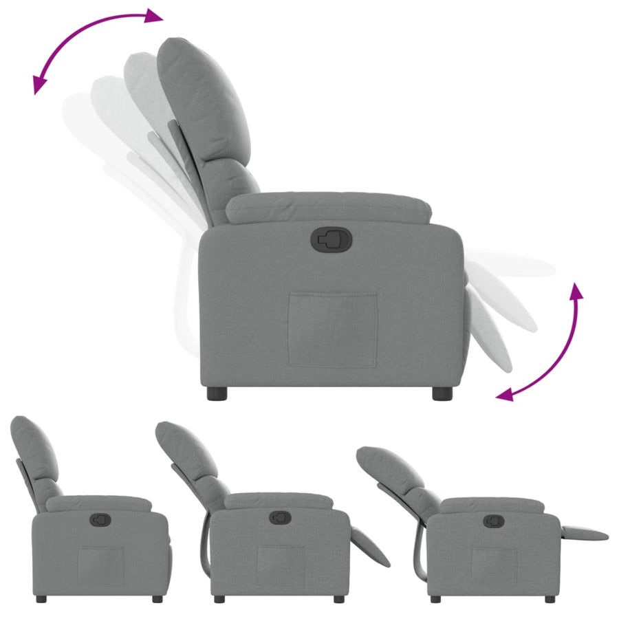 Relaxfauteuil lichtgrijze stof