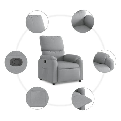 Relaxfauteuil lichtgrijze stof