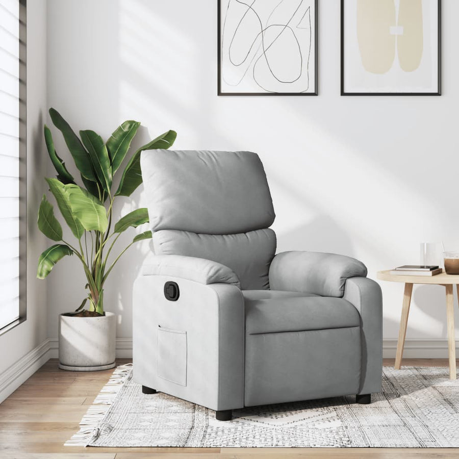 Relaxfauteuil lichtgrijze stof