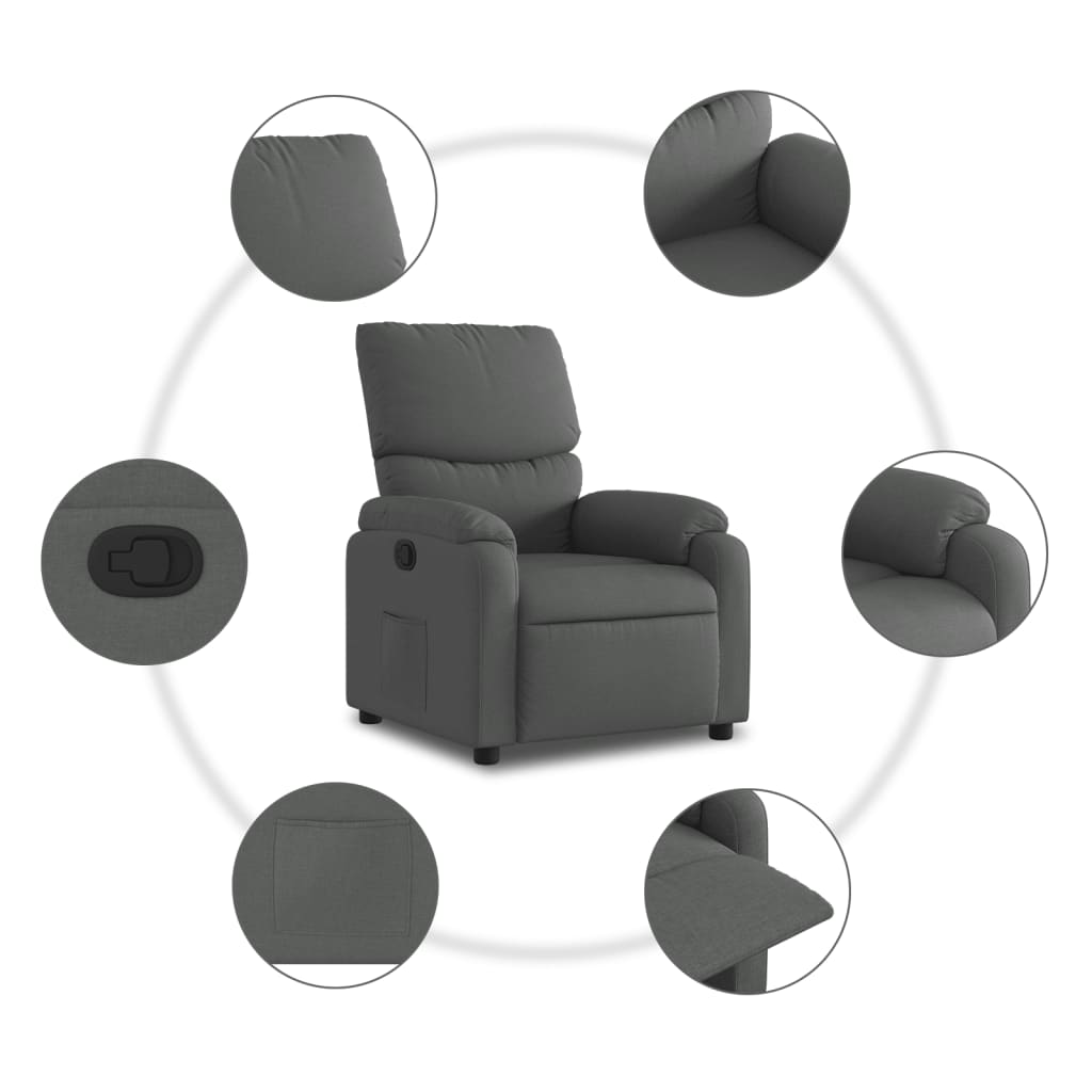 Relaxfauteuil Donkergrijze Stof