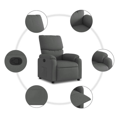 Relaxfauteuil Donkergrijze Stof