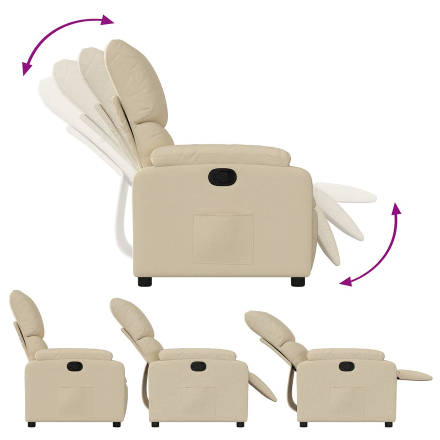 Relaxfauteuil Crème Stof