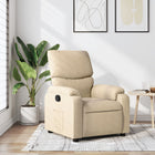 Relaxfauteuil crème stof handmatig relaxen