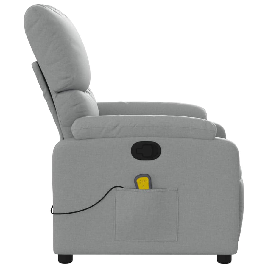 Massagestoel met lichtgrijze stof