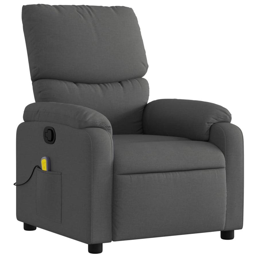 Massagestoel in donkergrijze stof