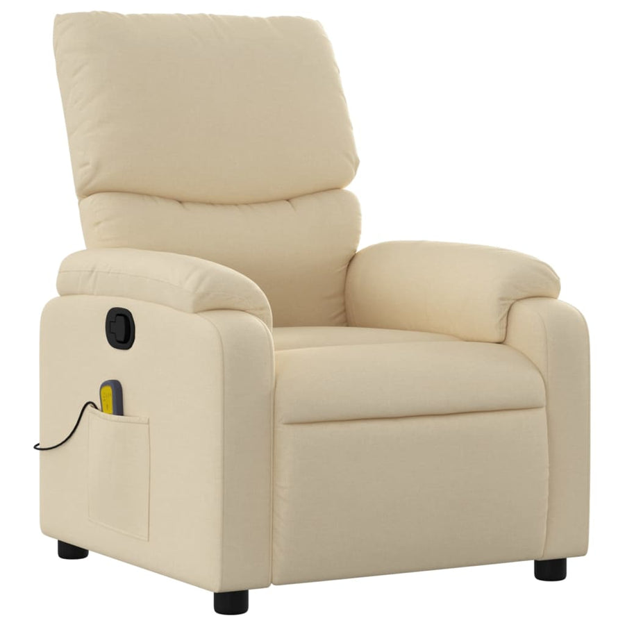 Massagestoel met crèmekleurige stof