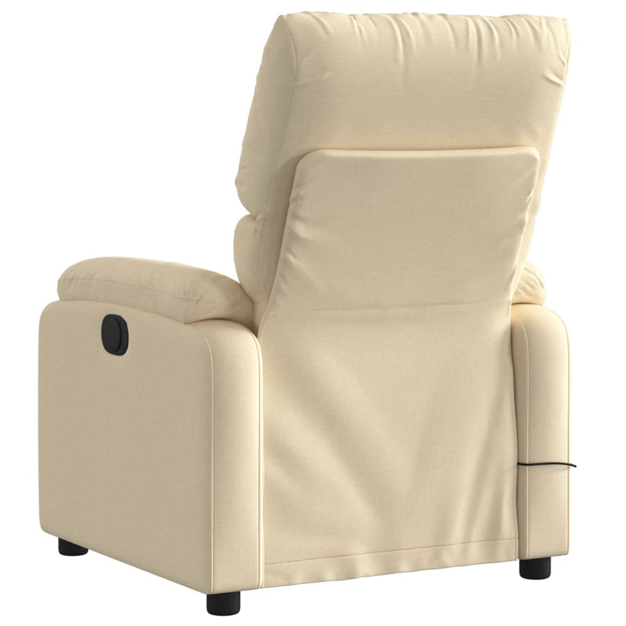 Massagestoel met crèmekleurige stof