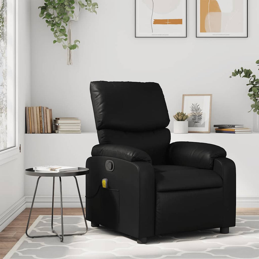 Massagestoel van zwart kunstleer