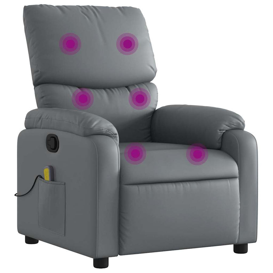 Massagestoel van grijs kunstleer