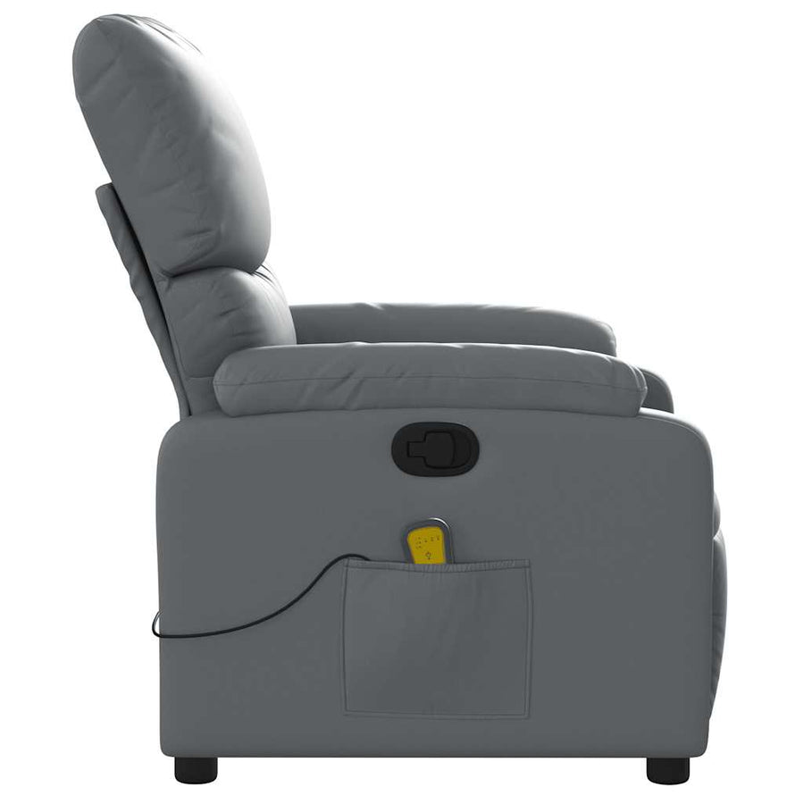 Massagestoel van grijs kunstleer
