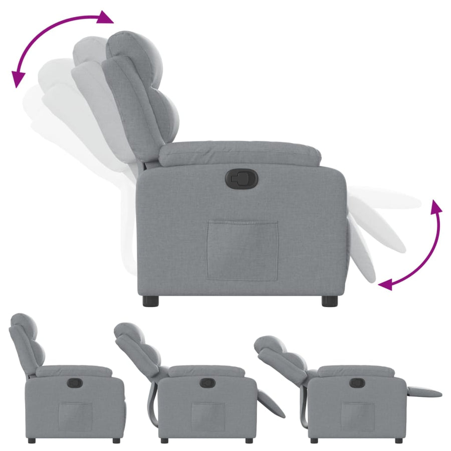 Relaxfauteuil lichtgrijze stof