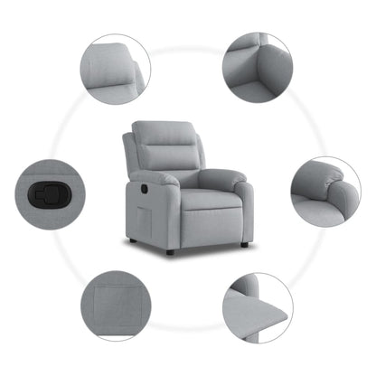 Relaxfauteuil lichtgrijze stof