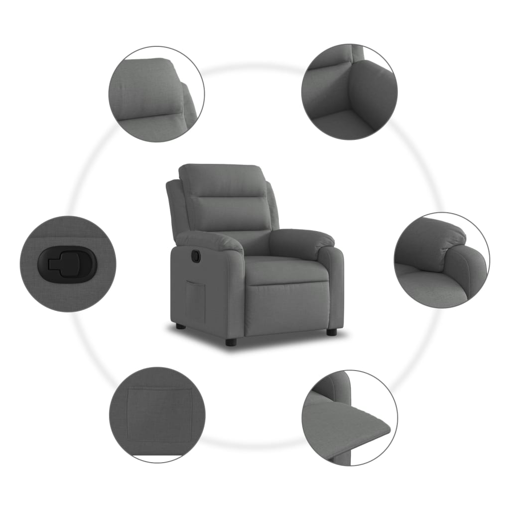 Relaxfauteuil Donkergrijze Stof