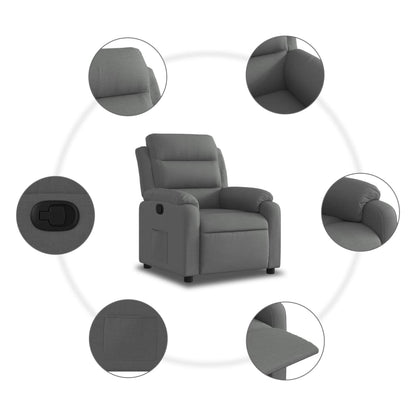 Relaxfauteuil Donkergrijze Stof