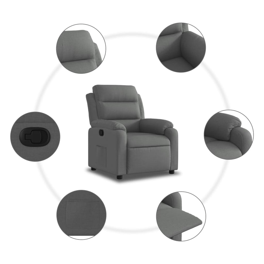 Relaxfauteuil Donkergrijze Stof