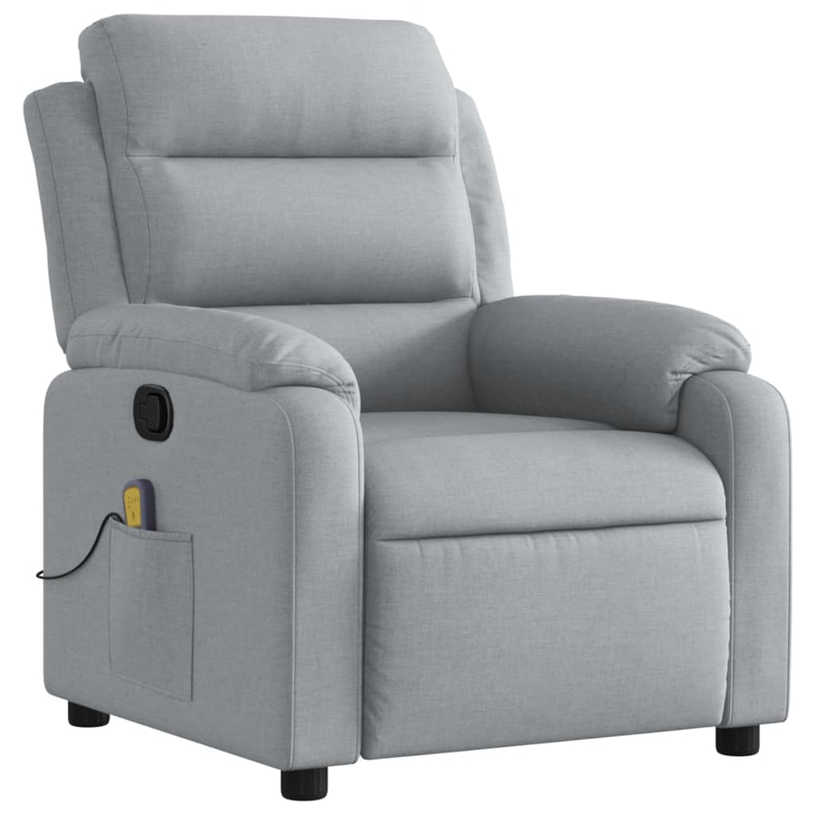 Massagestoel met lichtgrijze stof