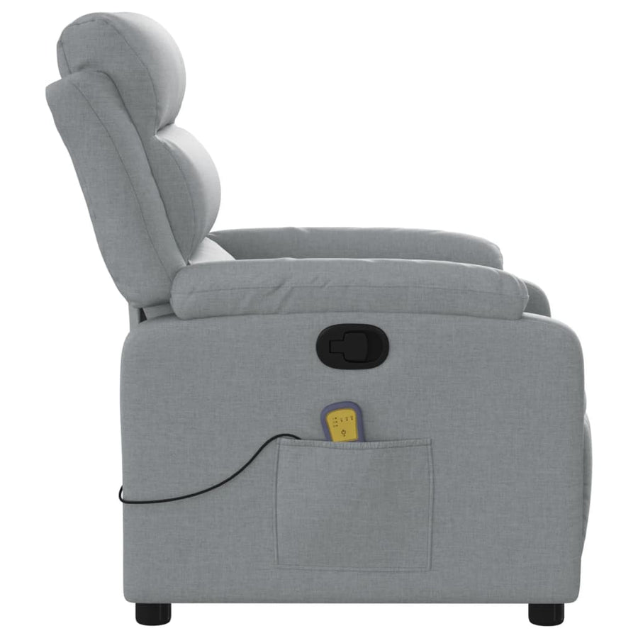 Massagestoel met lichtgrijze stof