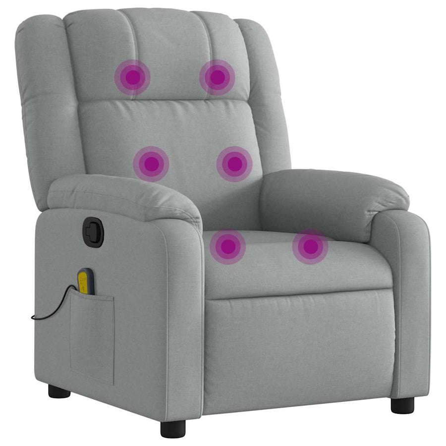 Massagestoel met lichtgrijze stof