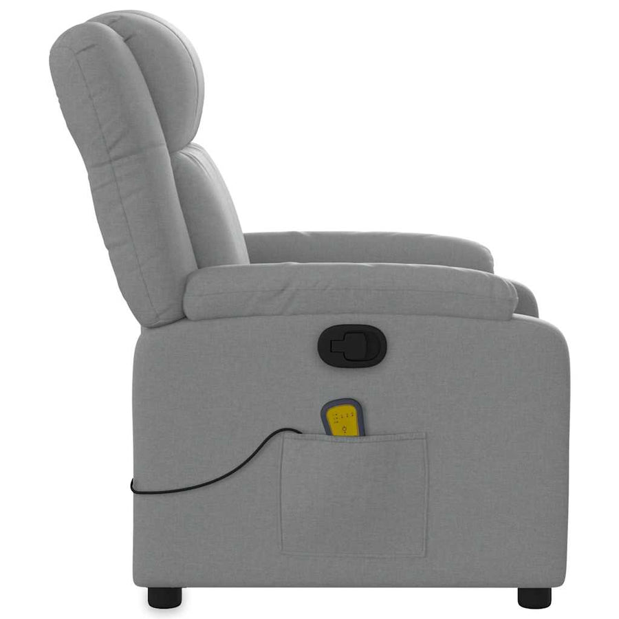 Massagestoel met lichtgrijze stof