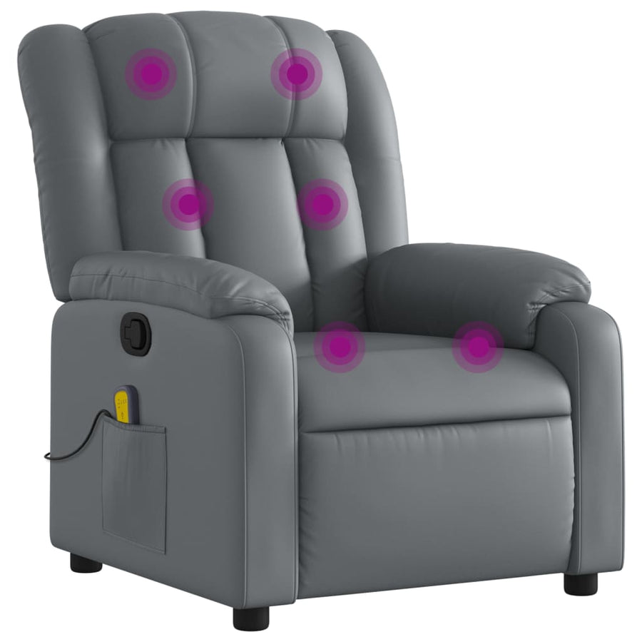 Massagestoel van grijs kunstleer