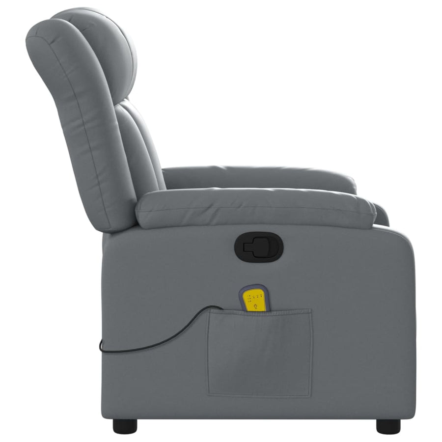 Massagestoel van grijs kunstleer