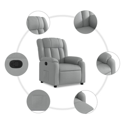 Relaxfauteuil lichtgrijze stof