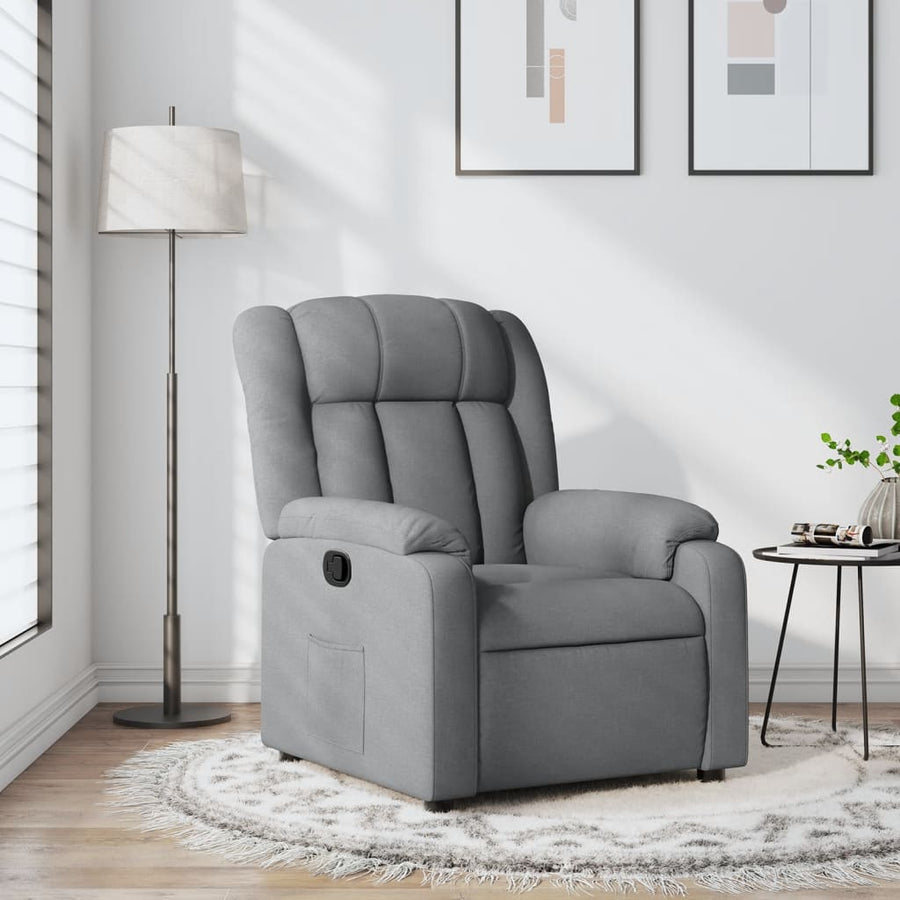 Relaxfauteuil lichtgrijze stof