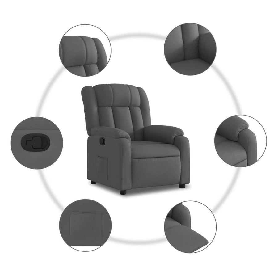 Relaxfauteuil Donkergrijze Stof