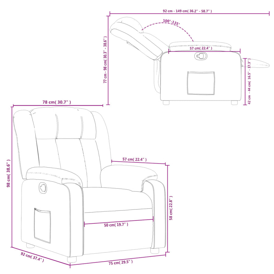 Relaxfauteuil Zwarte Stof