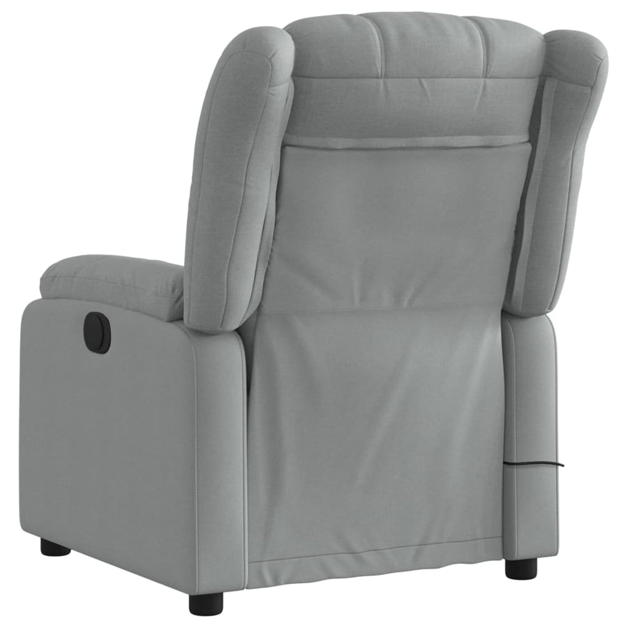 Massagestoel met lichtgrijze stof