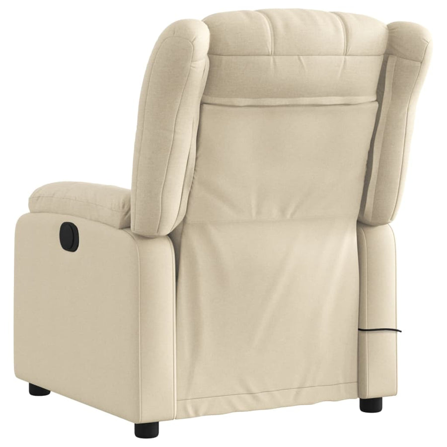 Massagestoel met crèmekleurige stof