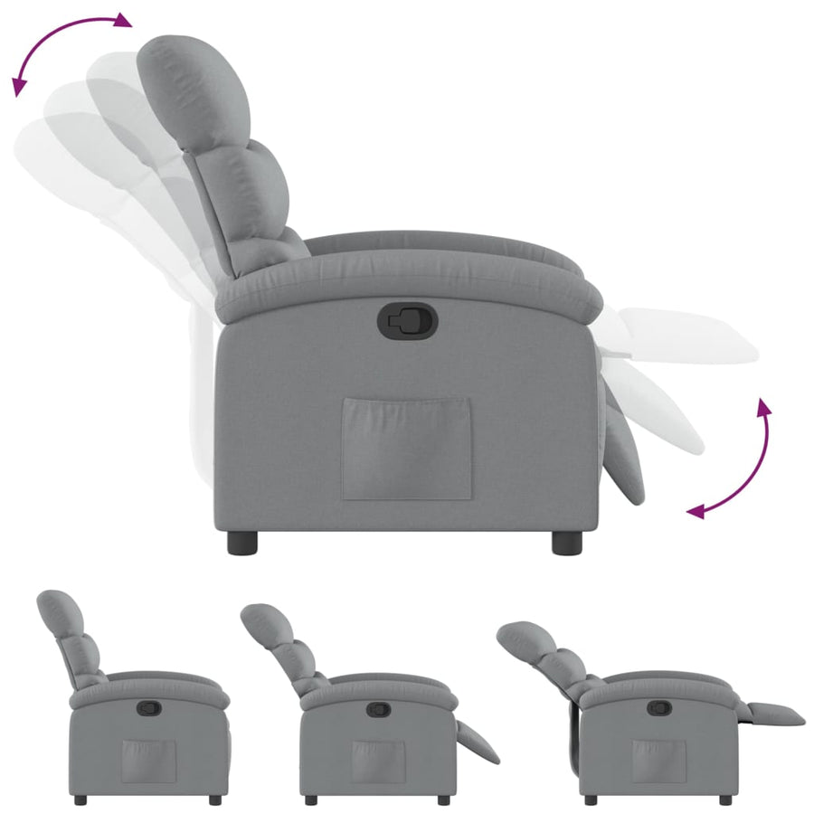 Relaxfauteuil lichtgrijze stof