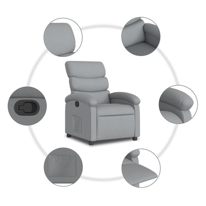 Relaxfauteuil lichtgrijze stof