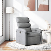 Relaxfauteuil lichtgrijs stof handmatig verstelbaar