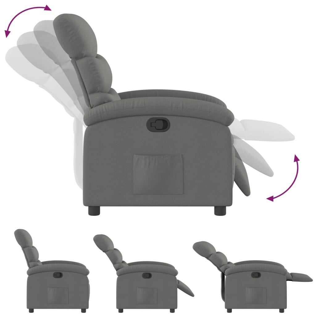 Relaxfauteuil donkergrijze stof
